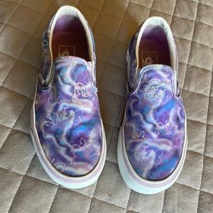 Vans slip ons butterfly platform shoes size 7